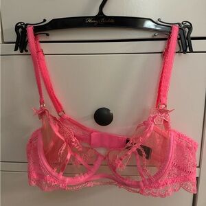 Calze Coscia Alta Honey Birdette Sabrina Rosa - Lusso Taglia L - Nuove Con Etichette